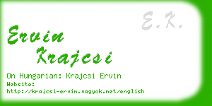 ervin krajcsi business card